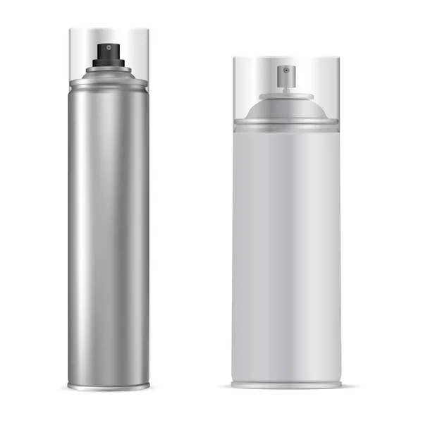 Spray Can. Tubo aerosol in alluminio. Bottiglia vettoriale — Vettoriale Stock