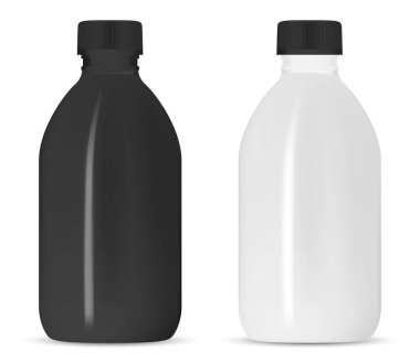 Beyaz şampuan şişesi. Kozmetik paket modeli. 3d