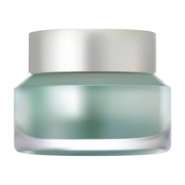 Cam krema kavanozu modeli. Gerçekçi vektör taşıyıcısı