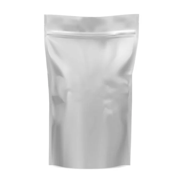 Kaffeesack-Attrappe. Folienbeutel für Lebensmittel. 3D-Vektorpaket — Stockvektor