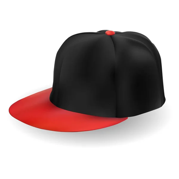 Baseball cap. Black hat vector template. Isolated — Stock Vector
