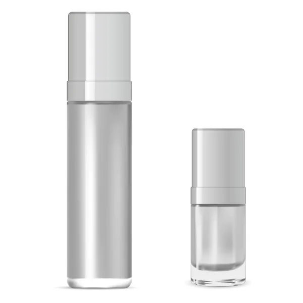 Kosmetische Glasflasche. Serum-Paket. 3D-Attrappe — Stockvektor
