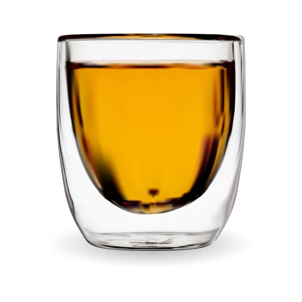 Teeglas isoliert. Whiskey Drink Schuss. Kaffeetasse — Stockvektor