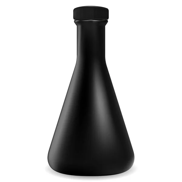 黒のボトルガラス瓶のモックアップ。ベクトルコンテナ — ストックベクタ