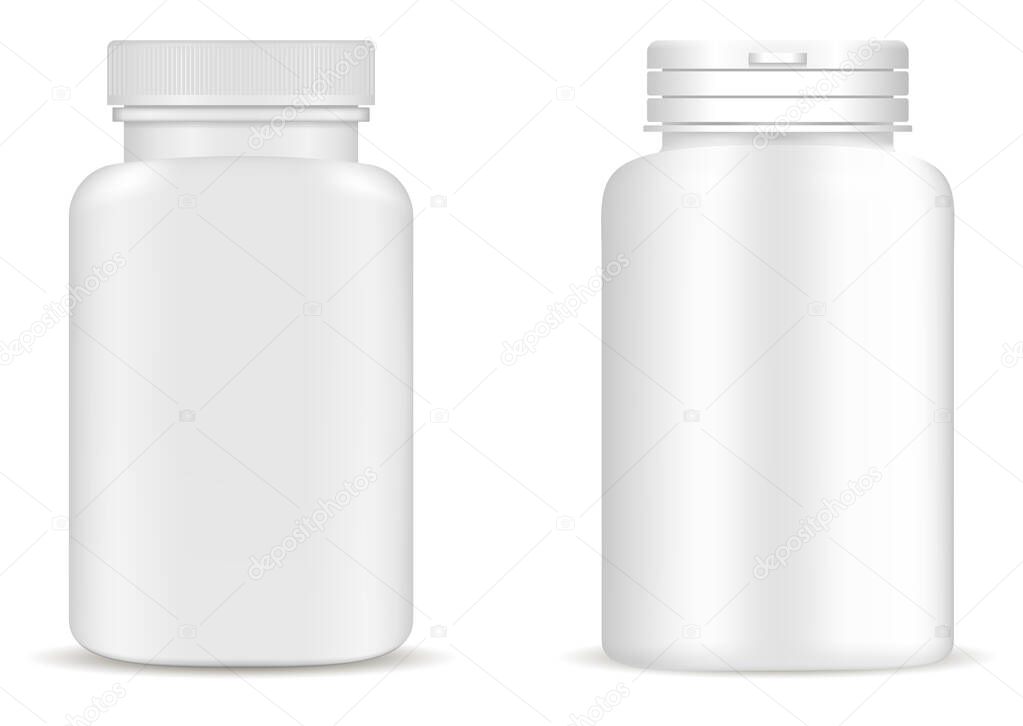 Supplement Bottle. Pill Bottle Mockup Medicine Jar