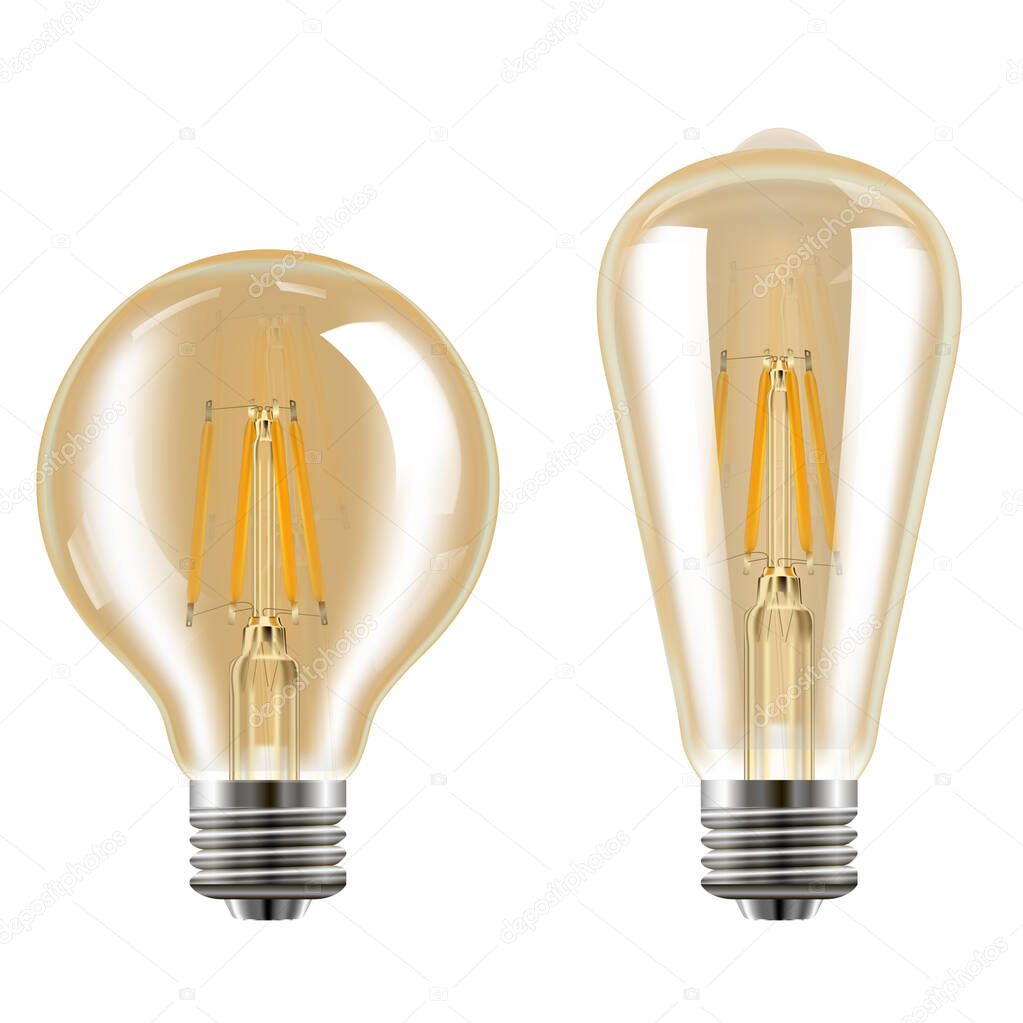 Vintage bulb. Edison lamp. Realistic light concept