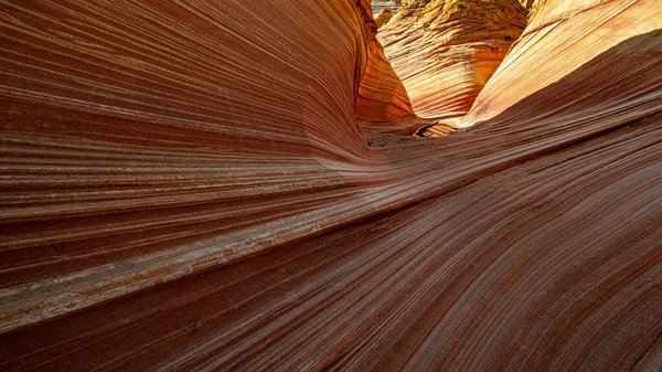 Arizona Wave - Híres geológiai kőzetképződés Pariah Canyonban, USA — Stock Fotó