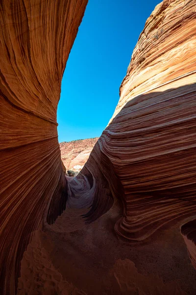 Arizona Wave - Pariah Canyon 'da ünlü jeoloji kaya oluşumu — Stok fotoğraf