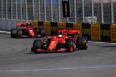 SOCHI, RUSSIA - 29 Eylül 2019: Rusya Formula 1 Grand Prix 'inde Yarış Başladı