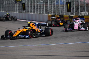 SOCHI, RUSSIA - 29 Eylül 2019: Rusya Formula 1 Grand Prix 'inde Yarış Başladı