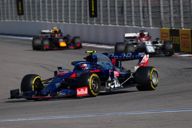 SOCHI, RUSSIA - 29 Eylül 2019: Rusya Formula 1 Grand Prix 'inde Yarış Başladı