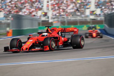 SOCHI, RUSSIA - 29 Eylül 2019: Rusya Formula 1 Grand Prix 'inde Yarış Başladı