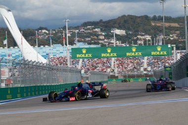 SOCHI, RUSSIA - 29 Eylül 2019: Rusya Formula 1 Grand Prix 'inde Yarış Başladı