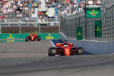 SOCHI, RUSSIA - 29 Eylül 2019: Rusya Formula 1 Grand Prix 'inde Yarış Başladı
