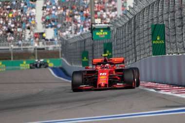 SOCHI, RUSSIA - 29 Eylül 2019: Rusya Formula 1 Grand Prix 'inde Yarış Başladı