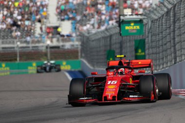SOCHI, RUSSIA - 29 Eylül 2019: Rusya Formula 1 Grand Prix 'inde Yarış Başladı