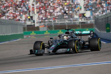 SOCHI, RUSSIA - 29 Eylül 2019: Rusya Formula 1 Grand Prix 'inde Yarış Başladı