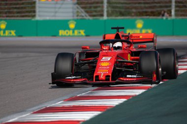 SOCHI, RUSSIA - 29 Eylül 2019: Rusya Formula 1 Grand Prix 'inde Yarış Başladı