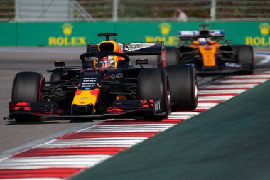 SOCHI, RUSSIA - 29 Eylül 2019: Rusya Formula 1 Grand Prix 'inde Yarış Başladı