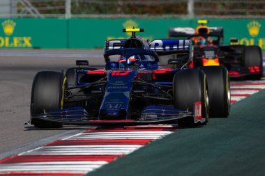 SOCHI, RUSSIA - 29 Eylül 2019: Rusya Formula 1 Grand Prix 'inde Yarış Başladı