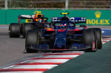 SOCHI, RUSSIA - 29 Eylül 2019: Rusya Formula 1 Grand Prix 'inde Yarış Başladı