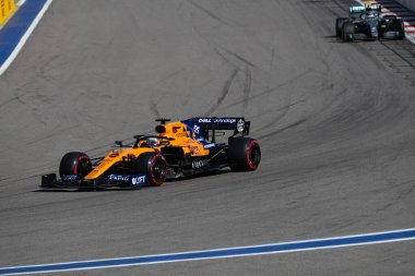 SOCHI, RUSSIA - 29 Eylül 2019: Rusya Formula 1 Grand Prix 'inde Yarış Başladı