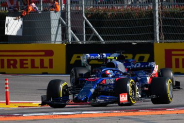 SOCHI, RUSSIA - 29 Eylül 2019: Rusya Formula 1 Grand Prix 'inde Yarış Başladı