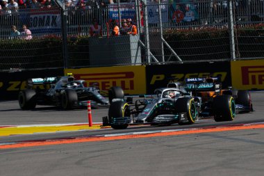 SOCHI, RUSSIA - 29 Eylül 2019: Rusya Formula 1 Grand Prix 'inde Yarış Başladı