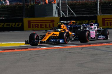 SOCHI, RUSSIA - 29 Eylül 2019: Rusya Formula 1 Grand Prix 'inde Yarış Başladı