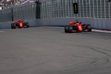 SOCHI, RUSSIA - 29 Eylül 2019: Rusya Formula 1 Grand Prix 'inde Yarış Başladı