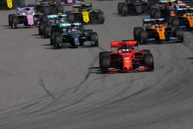 SOCHI, RUSSIA - 29 Eylül 2019: Rusya Formula 1 Grand Prix 'inde Yarış Başladı