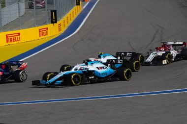 SOCHI, RUSSIA - 29 Eylül 2019: Rusya Formula 1 Grand Prix 'inde Yarış Başladı