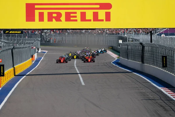 Sochi Russia September 2019 Race Start Formula Grand Prix Russia — Stock Photo, Image