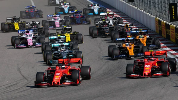 Sochi Ryssland September 2019 Tävlingsstart Vid Formel Grand Prix Ryssland — Stockfoto