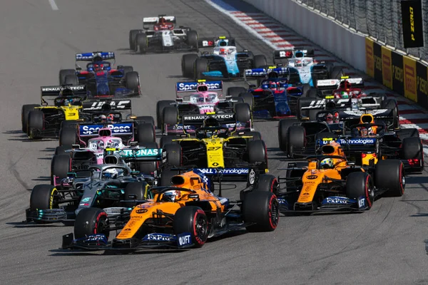 Sotschi Russland September 2019 Rennstart Beim Formel Grand Prix Von — Stockfoto