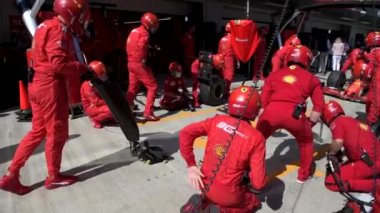 Scuderia Ferrari Formula 1 pit stop sırasında, Rusya Grand Prix 2019