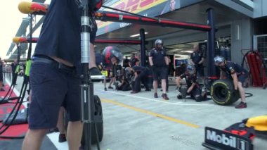 Red Bull Yarış Takımı Formula 1, Pit Stop Antrenmanı sırasında Max Verstappen ekibi
