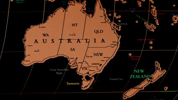 Covid-19 humanitarian substitution, black scratch travel map of Australia — 비디오