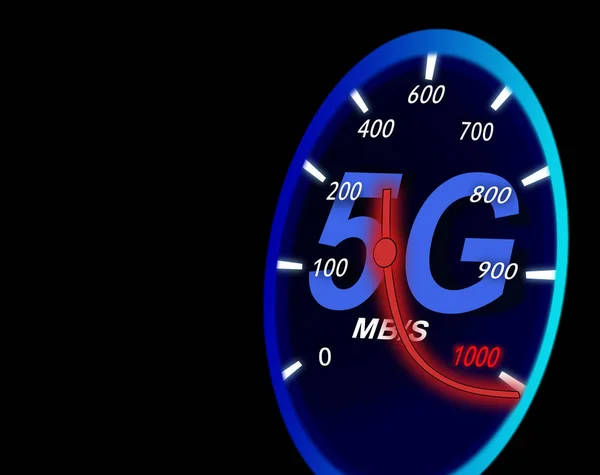 Internet Speed Speedometer Rolls 1000 Mbps Isolate — 图库照片