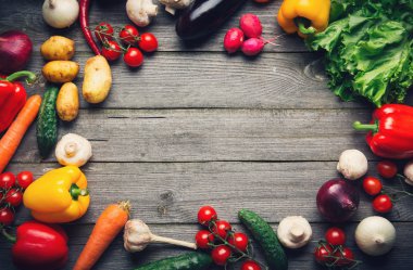 Sebze arka plan kopya alanı ile