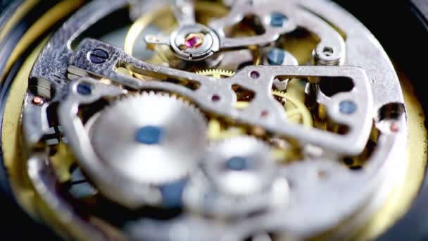 Il meccanismo dell'orologio in funzione — Video Stock