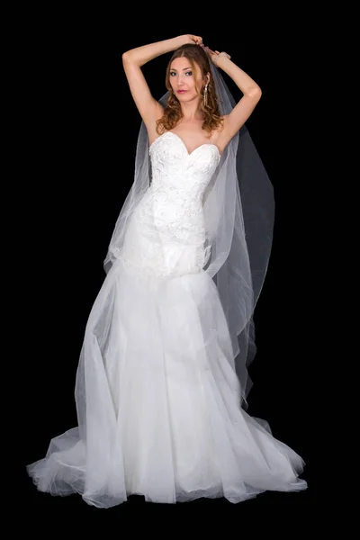 Bella sposa in abito bianco. — Foto Stock