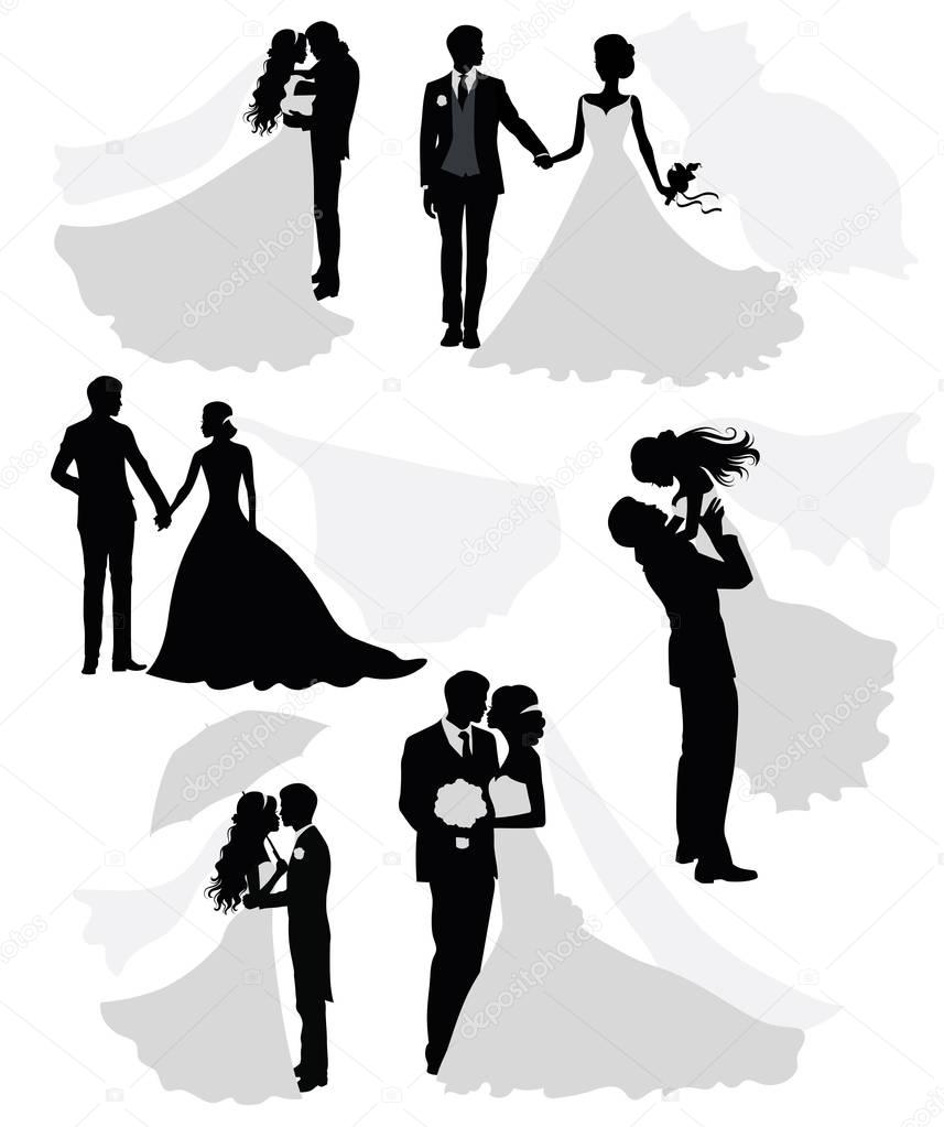  Set of vector silhouettes.