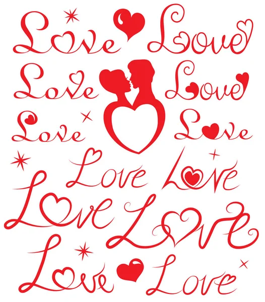 Logos Con Palabra Amor — Archivo Imágenes Vectoriales