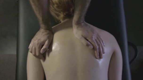 Close Hands Doing Massage — Stock Video