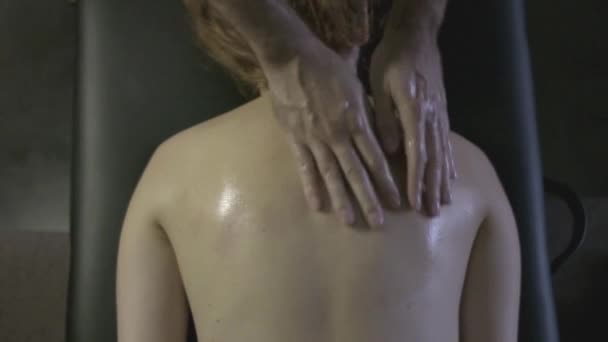 Close Hands Doing Massage — Stock Video