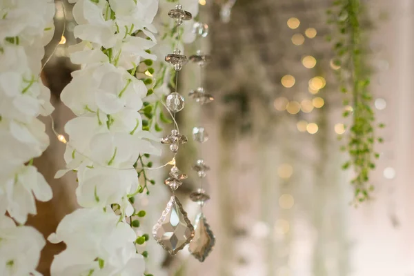Wedding Decoration Flowers Lights — Stock Photo, Image