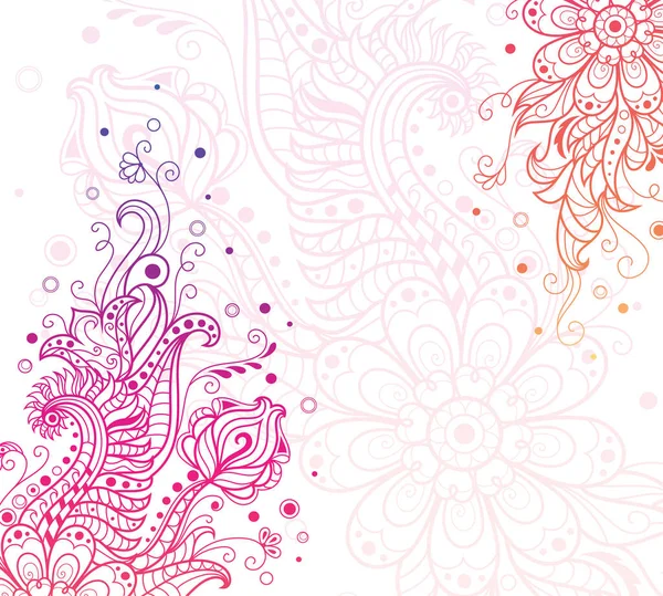 Motif Floral Coloré Sur Fond Blanc — Image vectorielle