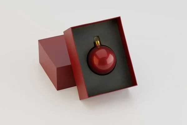Juguete Árbol Navidad Para Año Nuevo Navidad Una Caja Regalo —  Fotos de Stock