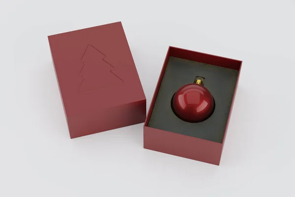 Χριστουγεννιάτικο Παιχνίδι Δέντρο Για Νέο Έτος Και Χριστούγεννα Ένα Κουτί — Φωτογραφία Αρχείου